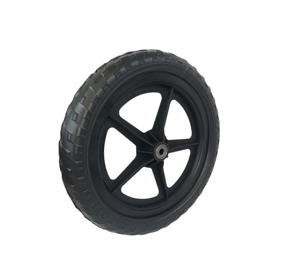 FunSport-Factory Ersatzrad Komplettrad mit Vollgummireifen 12 Zoll für Laufrad schwarz, Pannensicher, wartungsfrei, abriebfest, Kunststofffelge, Vollgummi Bild 3