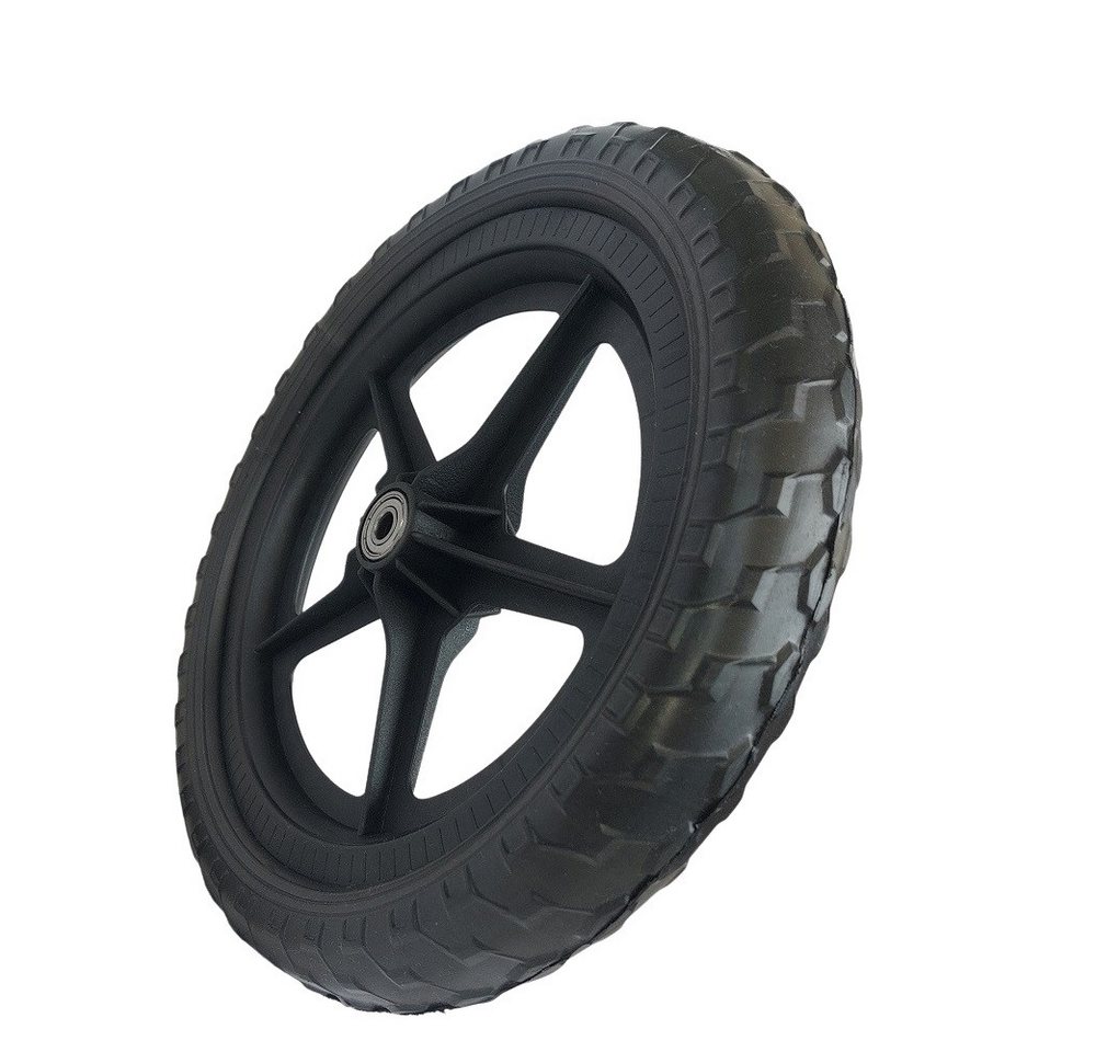 FunSport-Factory Ersatzrad Komplettrad mit Vollgummireifen 12 Zoll für Laufrad schwarz, Pannensicher, wartungsfrei, abriebfest, Kunststofffelge, Vollgummi Bild 4