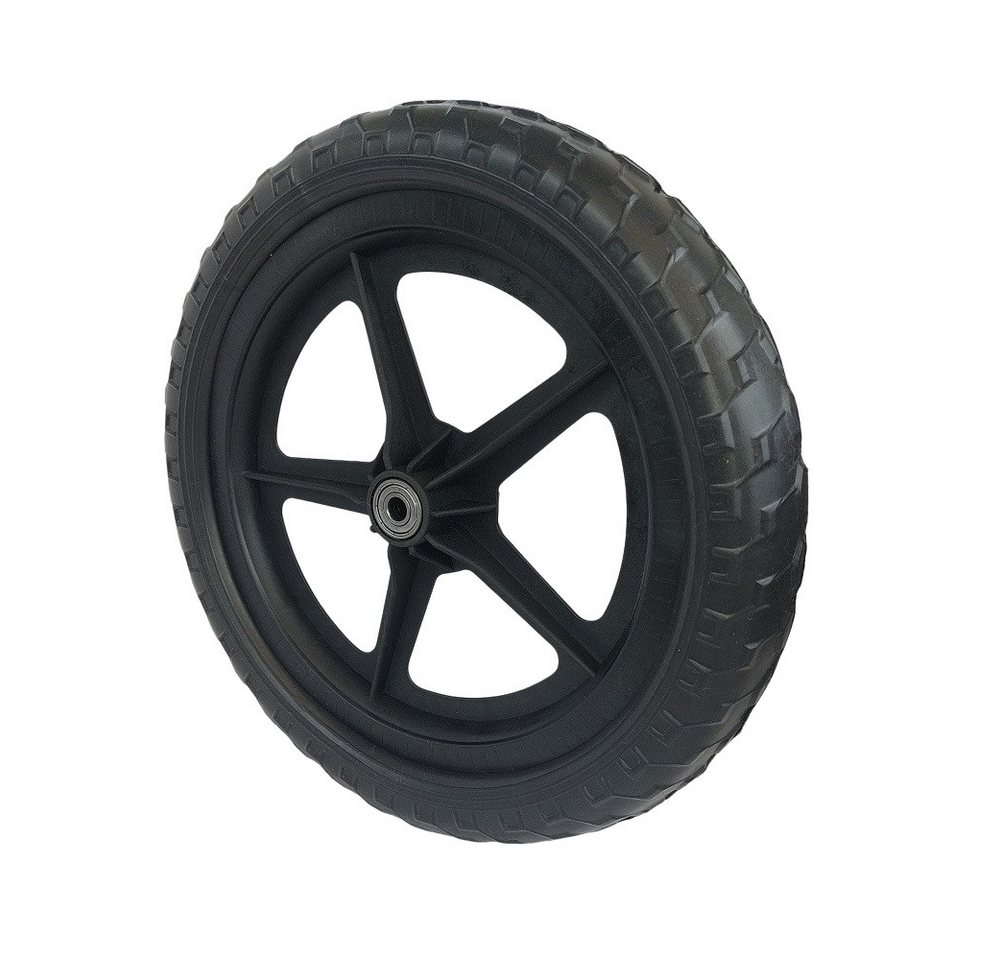 FunSport-Factory Ersatzrad Komplettrad mit Vollgummireifen 12 Zoll für Laufrad schwarz, Pannensicher, wartungsfrei, abriebfest, Kunststofffelge, Vollgummi Bild 5