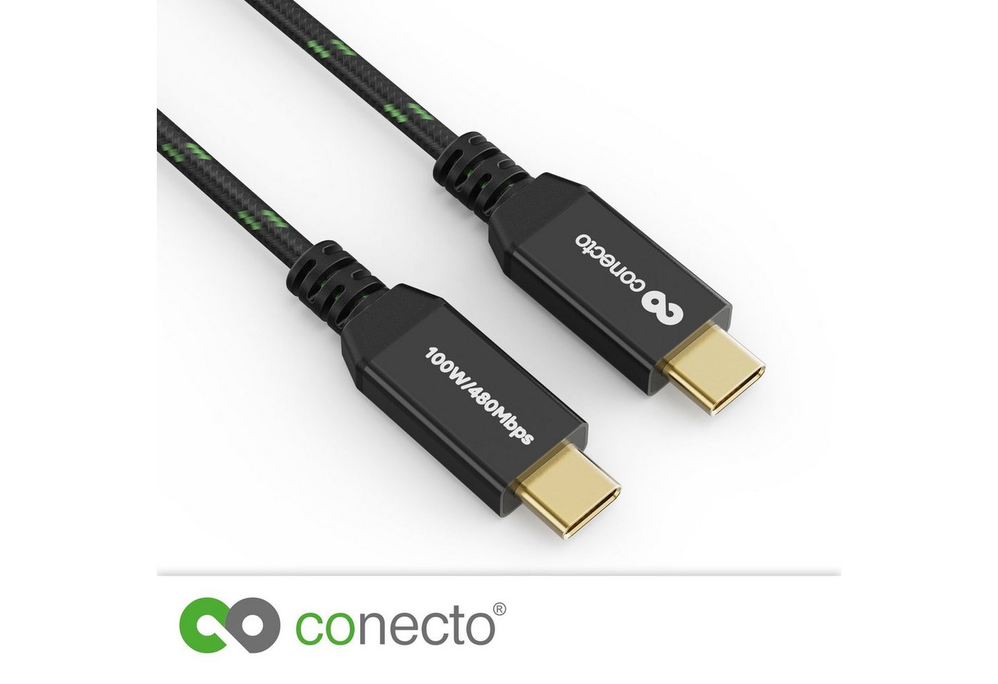 conecto conecto USB-C auf USB-C Lade-Kabel USB 2.0 Schnellladefunktion vergold USB-Kabel, (100 cm) Bild 3