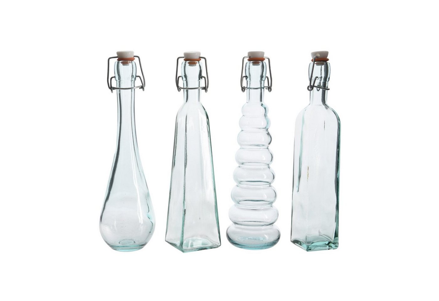 MARELIDA Trinkflasche Glasflasche Bügelverschluss Recyclingglas 410ml Vorratsflasche