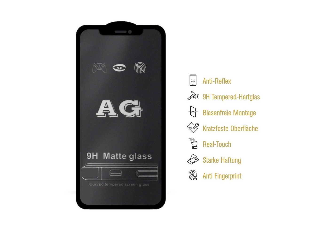 Protectorking Schutzfolie 1x 9H Panzerglas für iPhone 13 Mini ANTI-REFLEX MATT Entspiegelt Panze, (1-Stück), ENTSPIEGELT Bild 3