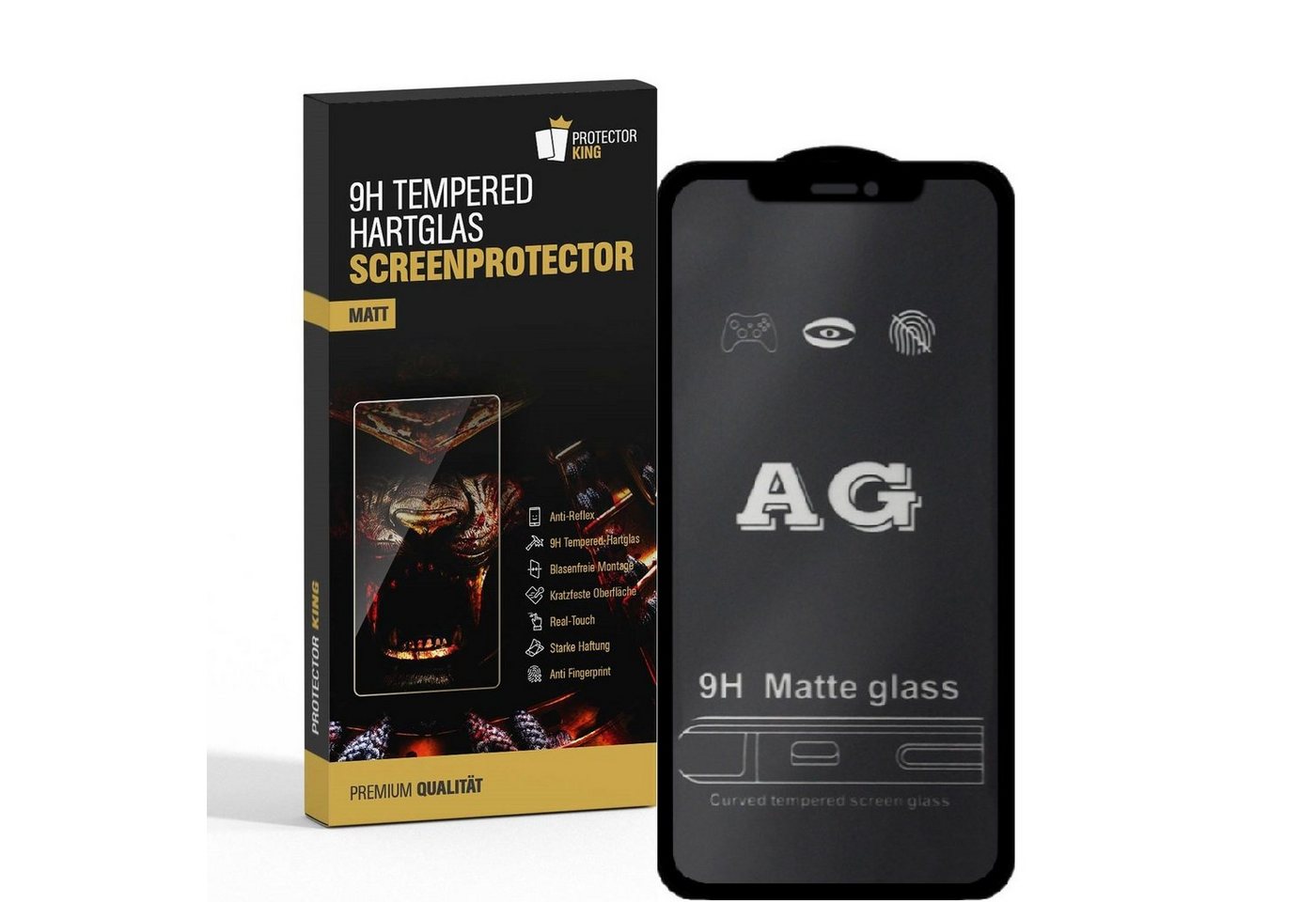 Protectorking Schutzfolie 1x 9H Panzerglas für iPhone 13 Mini ANTI-REFLEX MATT Entspiegelt Panze, (1-Stück), ENTSPIEGELT Bild 4