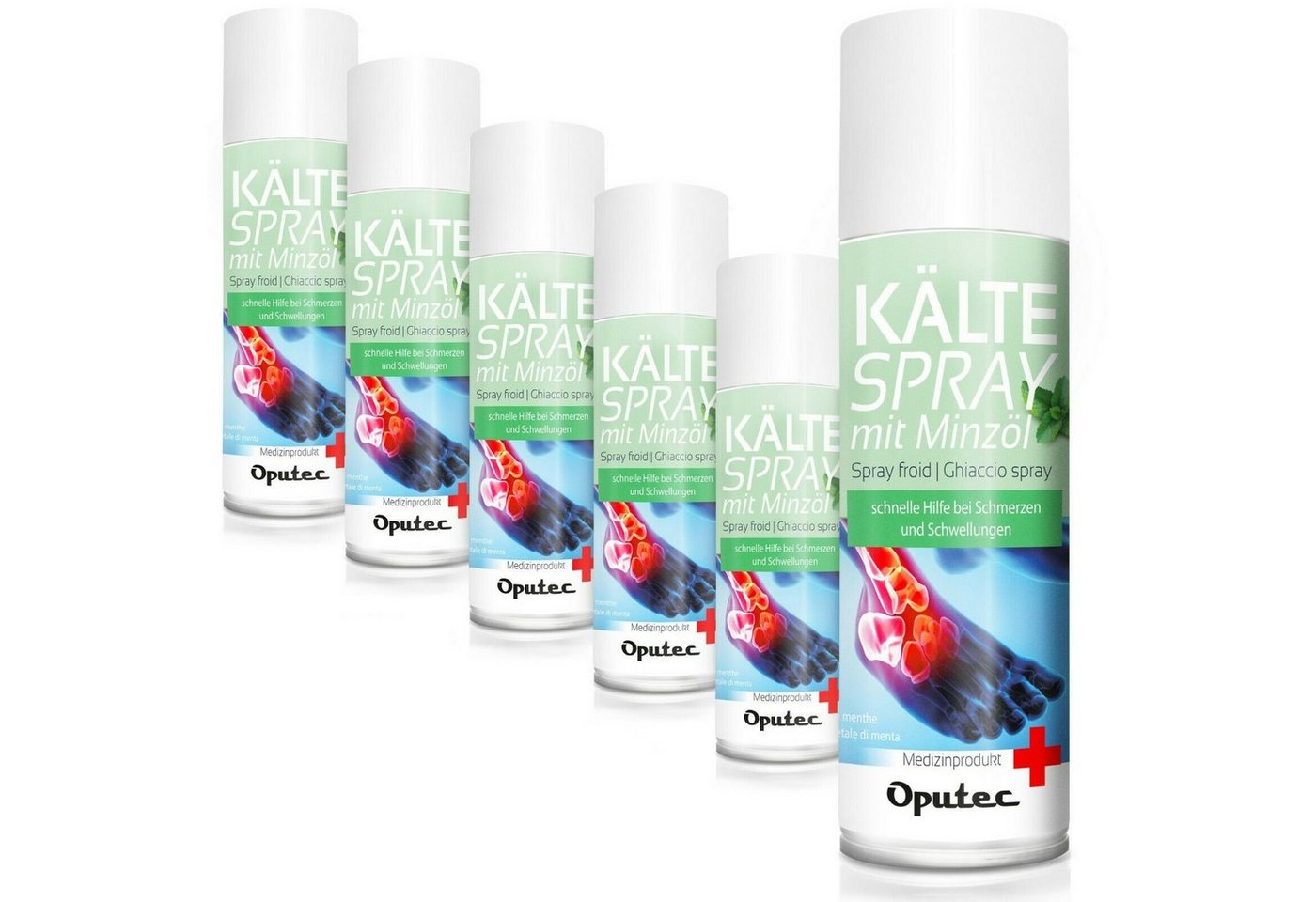 Oputec Erste-Hilfe-Set 6x400ml Oputec Kältespray mit Minzöl - Erste-Hilfe Kühlspray Eisspray, (Spar-Set) Bild 4