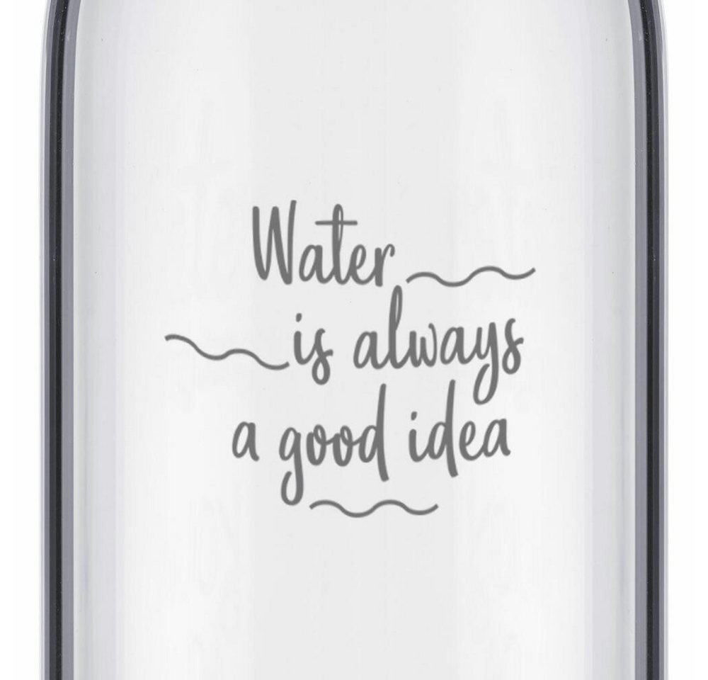 WESTMARK Trinkflasche Set, 2tlg., aus Glas mit Aufdruck, inkl. je 1 Schutzhülle, 1000 ml