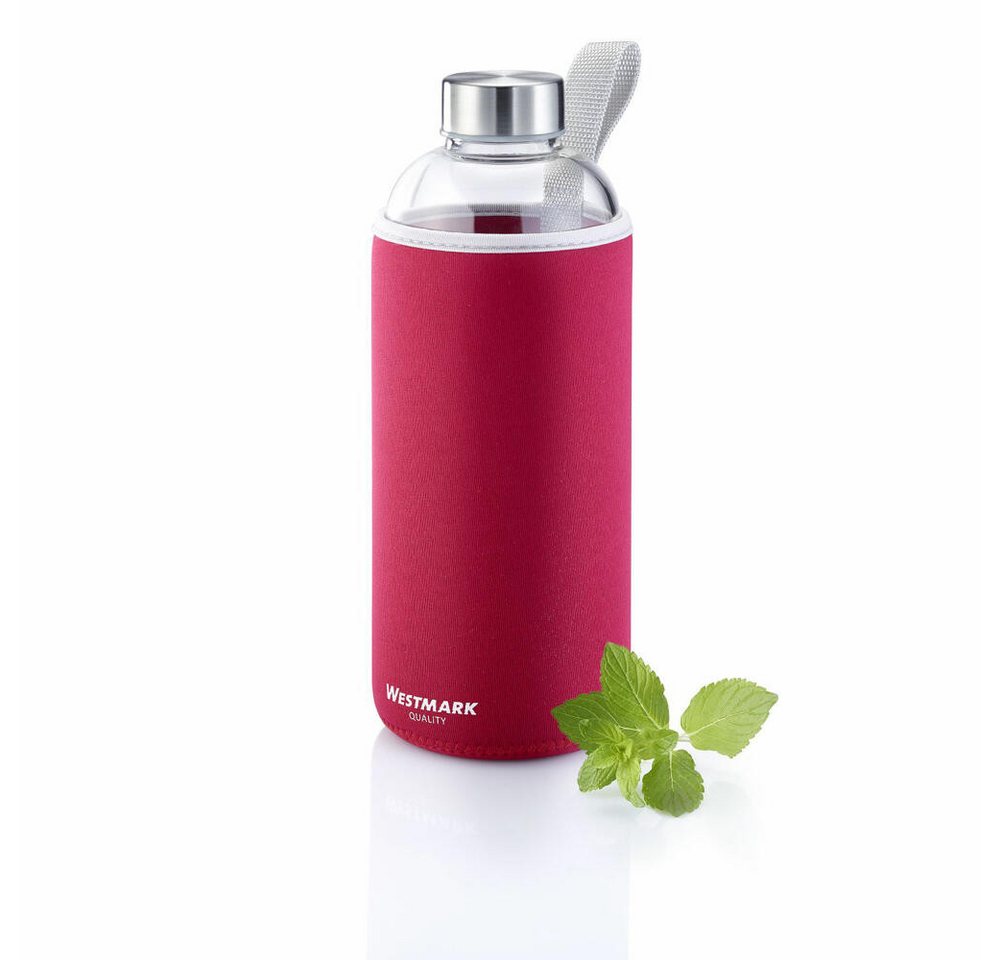 WESTMARK Trinkflasche Set, 2tlg., aus Glas mit Aufdruck, inkl. je 1 Schutzhülle, 1000 ml Bild 4