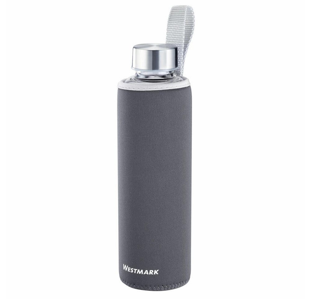 WESTMARK Trinkflasche aus Glas mit Aufdruck, inkl. Schutzhülle, 550 ml, Viva Bild 4