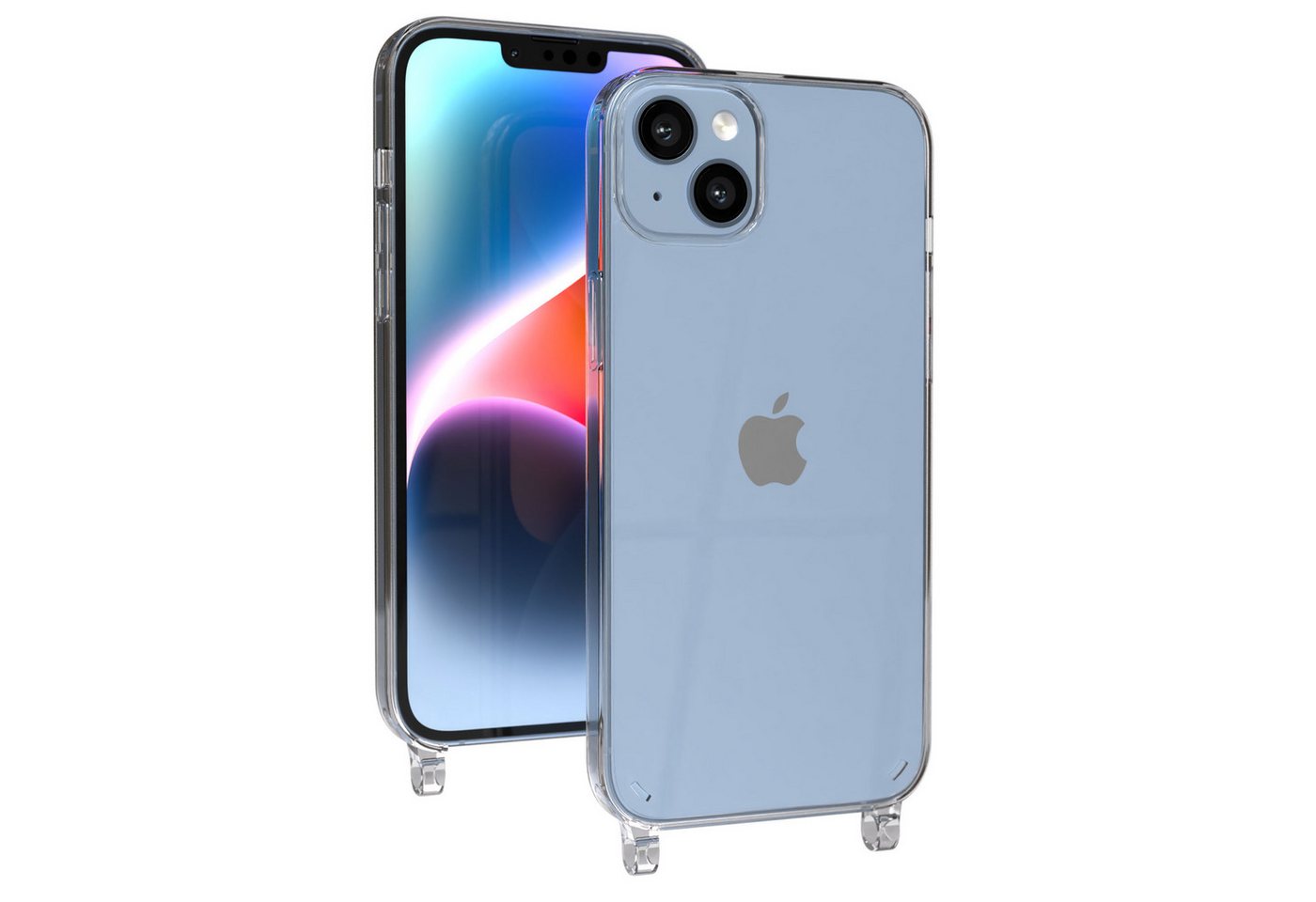 EAZY CASE Handykette Handyhülle für Handyketten mit Befestigungsösen für iPhone Modelle 6,7 Zoll, Hülle für Handykette, Transparent mit Ösen für Apple iPhone 14 Plus Bild 2