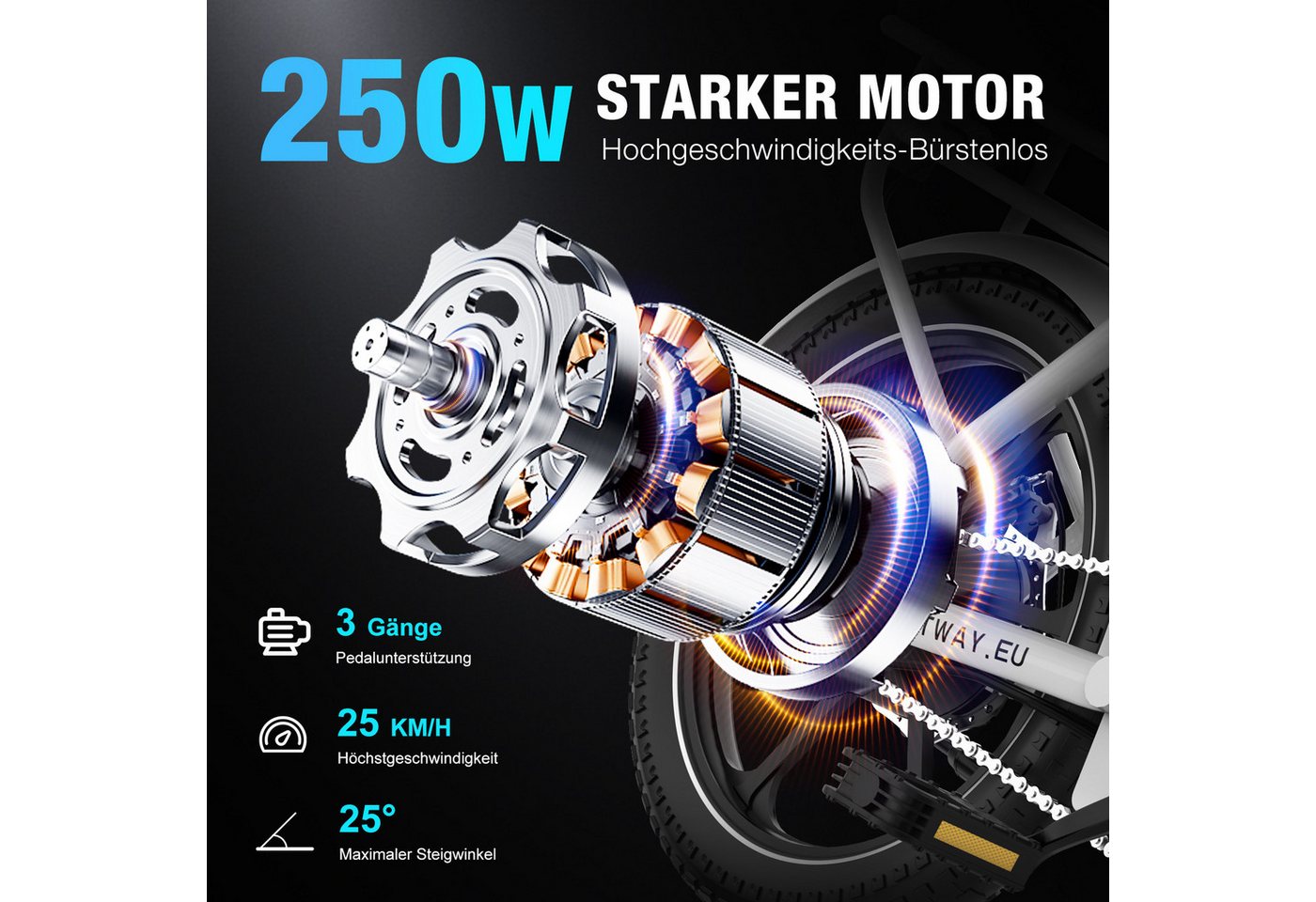HITWAY E-Bike Cityrad Faltrad 16 Zoll, 468Wh Akku, bis 100 km Elektrofahrrad Pedelec, 1 Gang, Kettenschaltung, Heckmotor, 468 Wh, faltbares Citybike mit App & Gepäckträger