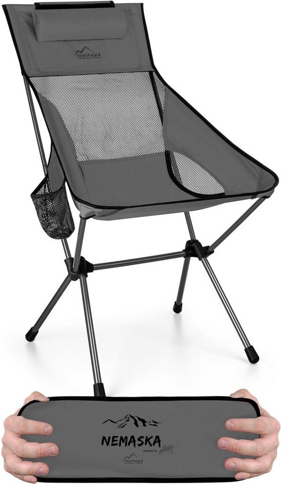 normani Campingstuhl Campingstuhl Nemaska, Ultraleichter XXL Outdoorstuhl Klappstuhl - Belastbarkeit: 150 kg