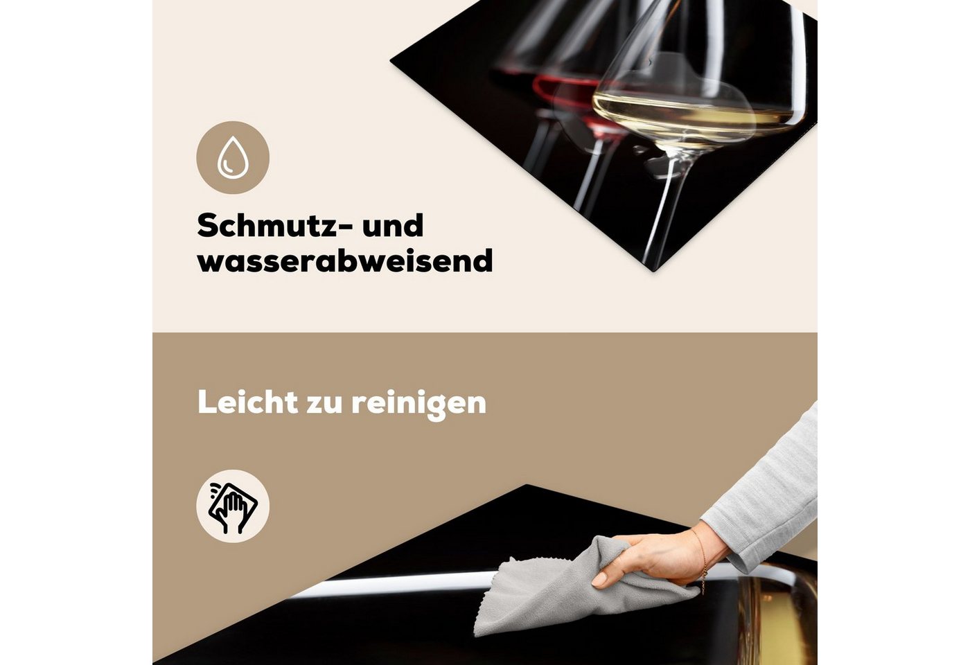 MuchoWow Herd-Abdeckplatte Weinglas - Wein - Alkohol, Vinyl, (1 tlg), Ceranfeldabdeckung Küche, Herdabdeckplatte Einteilig, 59x51 cm Bild 3