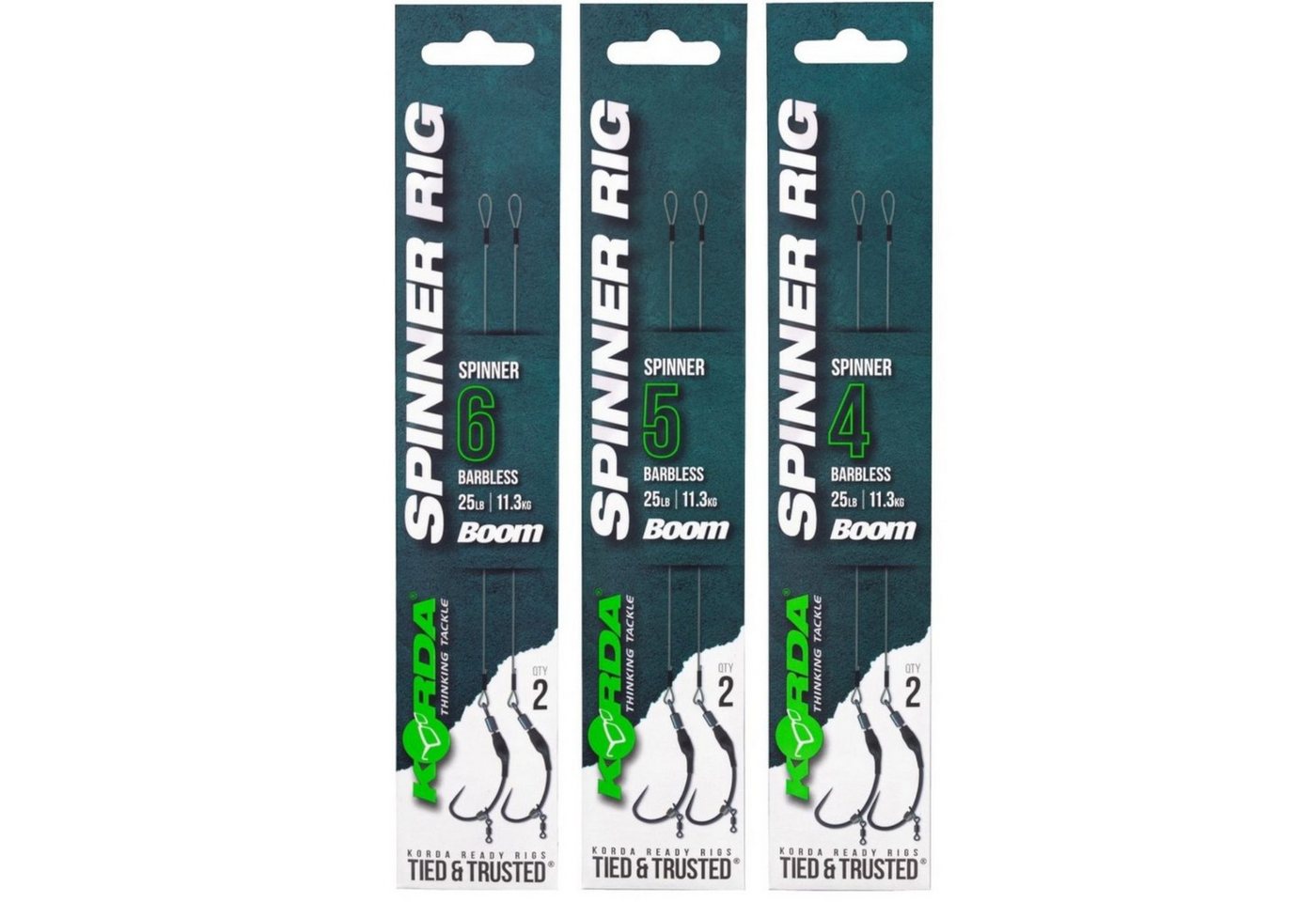 Korda Karpfenhaken Korda Spinner Rig Spinner Barbless 25lb - 2 Karpenrigs Bild 2