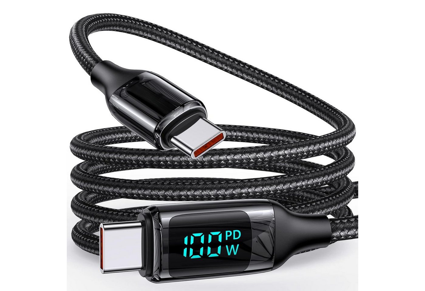 neue dawn 100W USB C Schnellladekabel Kabel 1,8m für MacBook iPad Samsung iPhone USB-Kabel, USB-C, USB-C (180 cm), für iPhone/iPad Pro Air/Macbook Pro Air/Samsung Galaxy Serie,Schwarz Bild 2