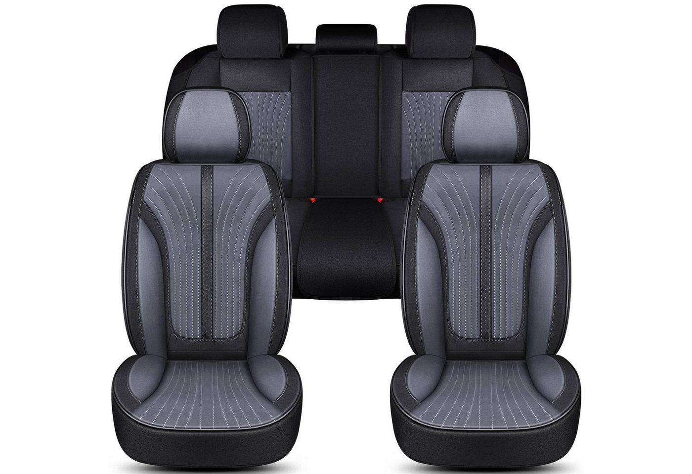 BREMER SITZBEZÜGE Autositzbezug für Seat Leon Bj 1999-05 (FV1), Set, 2-tlg., Komplettset Vorne und Hinten, in Schwarz/Grau Bild 2