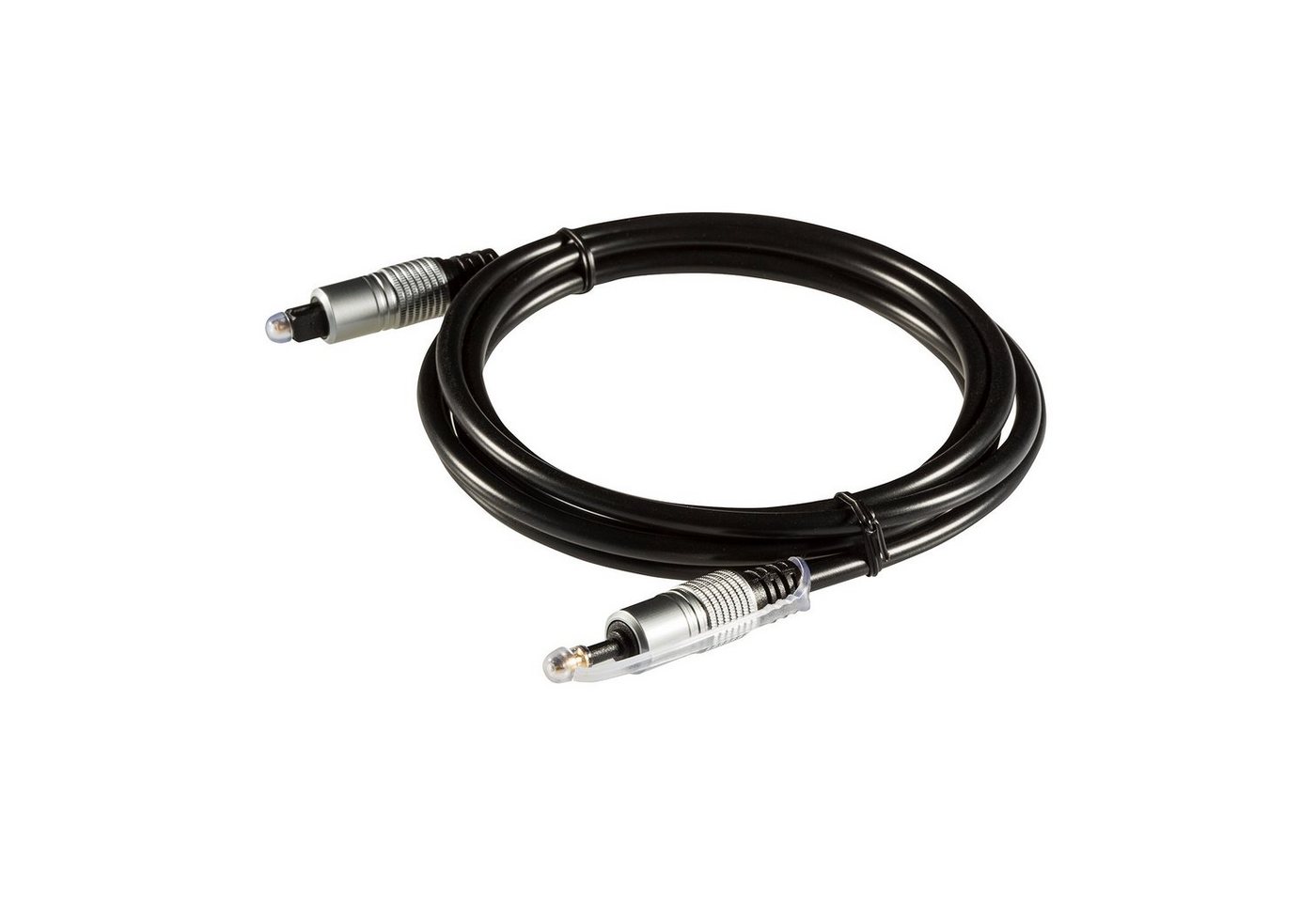 Poppstar Optisches-Kabel, (500 cm), Optisches Kabel (Toslink auf Toslink Mini 3,5mm), 5m, schwarz