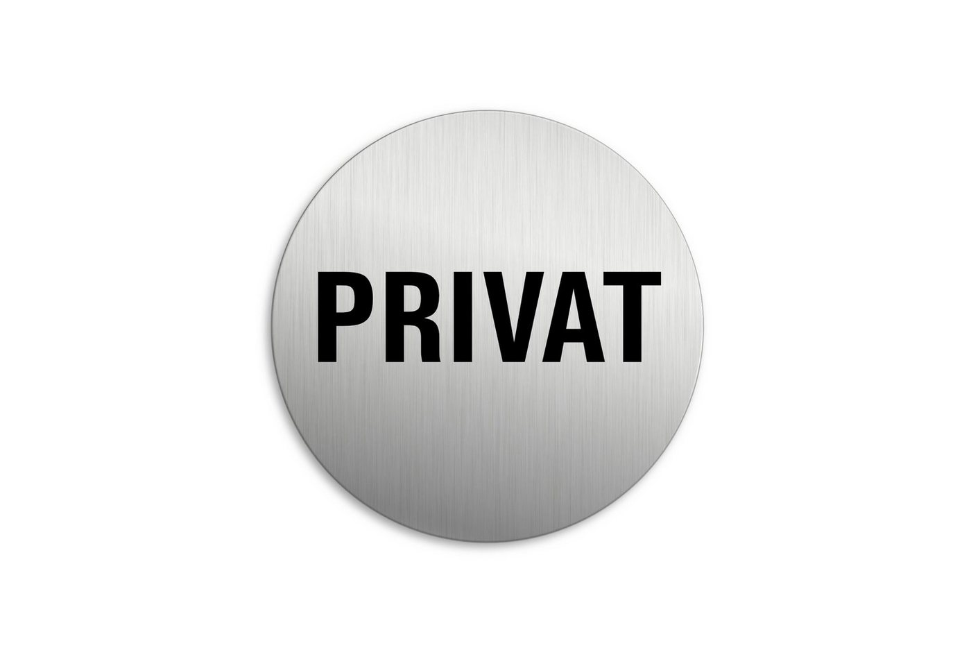 OFFORM DESIGN Hinweisschild Privat Aluminium Edelstahloptik Ø 75 mm selbstklebend, (1 St)