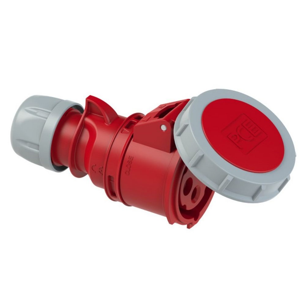 PCE PCE CEE-Wandgerätestecker 32A 5p 6h IP44 mit Schalter Elektro-Kabel, CEE-Wandgerätestecker 32A 5p 6h IP44 mit Schalter Bild 3