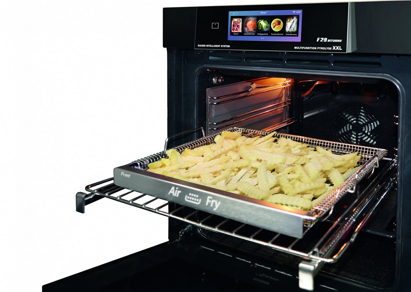 Kaiser Küchengeräte Einbaubackofen Multifunktions-Elektro-Backofen mit Pyrolyse und Dampfreinigung, TFT Display, 60cm, 86L,Air Fry EH 6344 N, mit 1-fach-Teleskopauszug, Pyrolytische Selbstreinigung, Dampfreinigung Bild 4