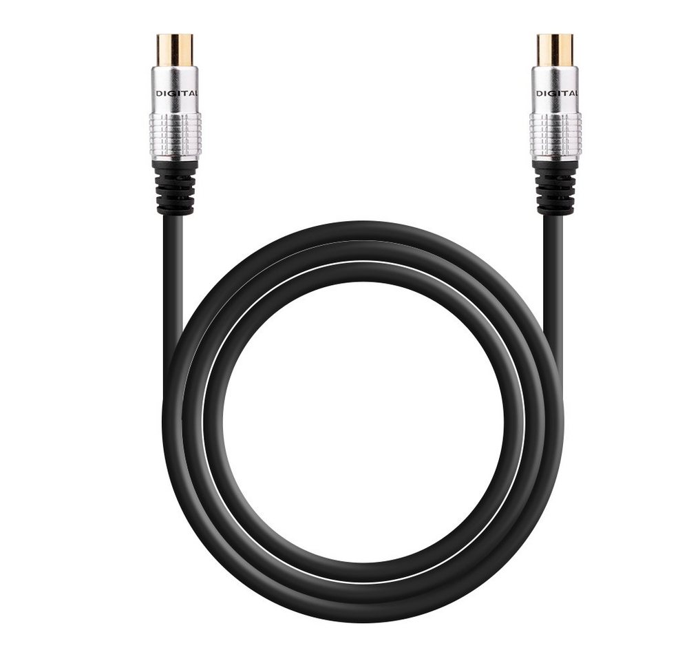 euroharry TV Antennenkabel Koax Stecker zu Koax Kupplung Premium Audio-Kabel, (500 cm)