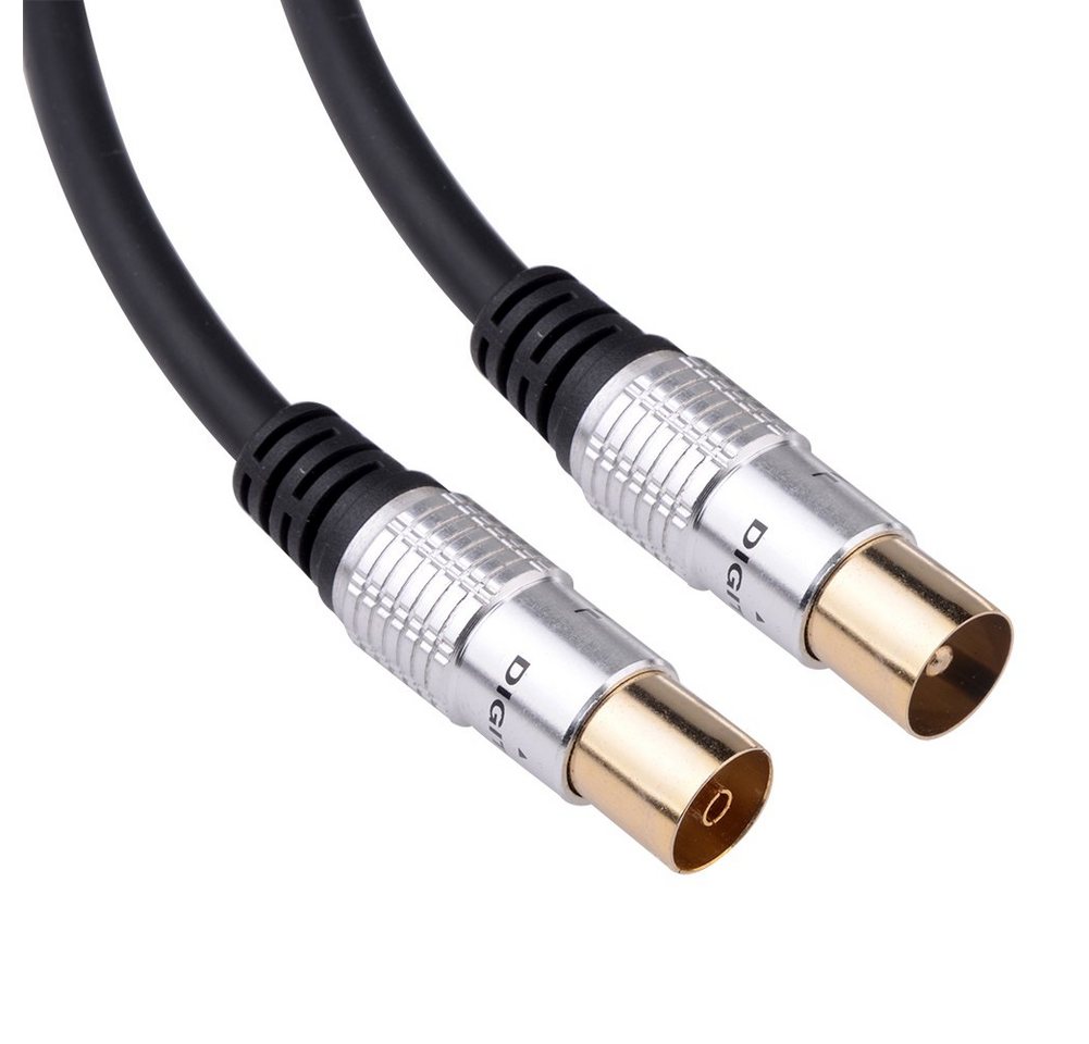 euroharry TV Antennenkabel Koax Stecker zu Koax Kupplung Premium Audio-Kabel, (500 cm) Bild 3