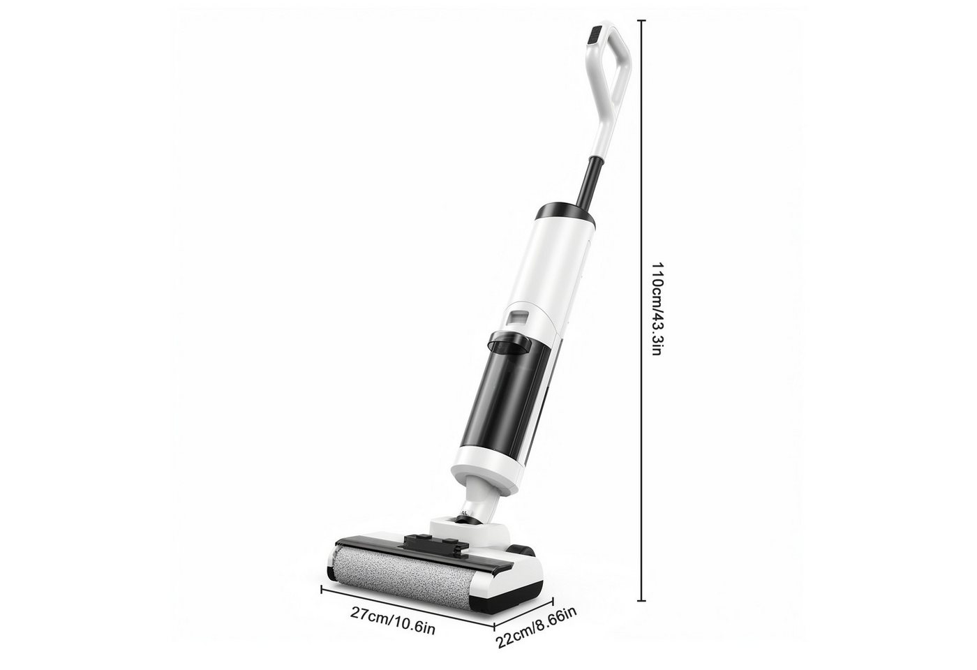 INSE Bodenstaubsauger D1 Nass Trockensauger, 150 W, beutellos, 150W 20KPa Akku Staubsauger mit Wischfunktion, 180°Lay-Flat, 40min Bild 3