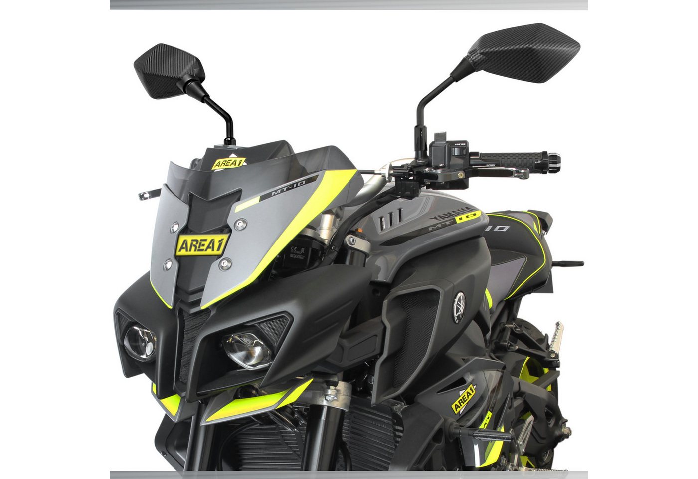 Area1 Motorradspiegel Motorradspiegel Set (rechts+links) Carbon-Look, E-Geprüft, M10 Rechts