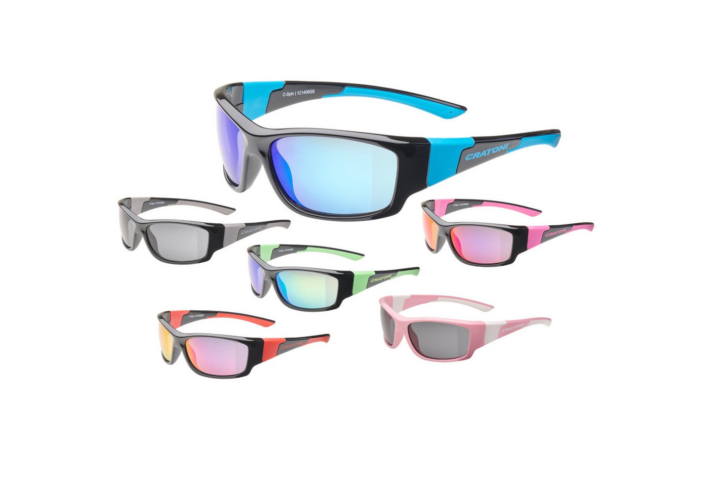 Cratoni Fahrradbrille für Kinder Cratoni C-SPIN Sonnenbrille 100% UV Schutz, robust, leicht