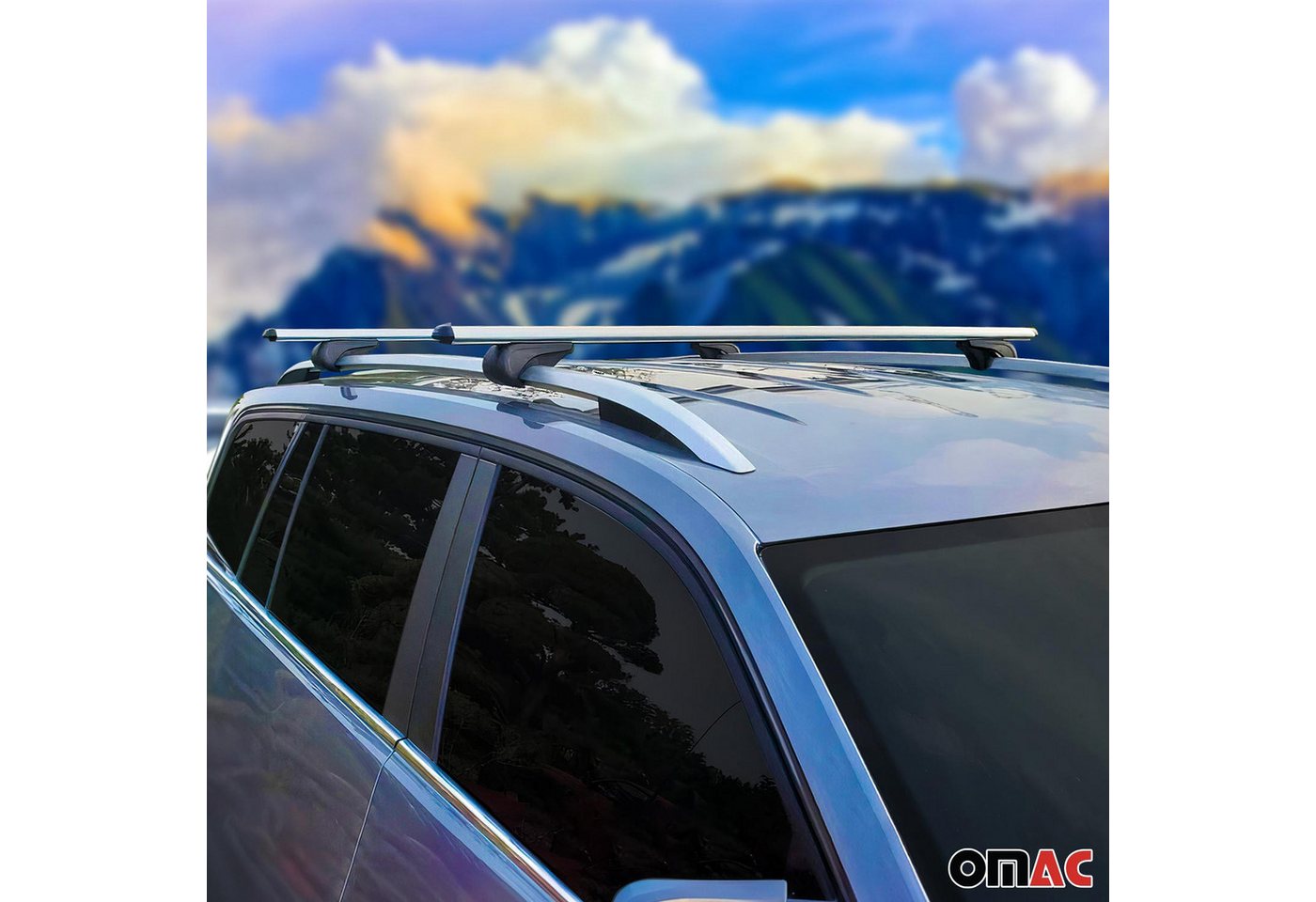 OMAC Dachträger für Skoda Octavia Combi 2012-2025 Gepäckträger Grundträger Alu Silber (2-St), Wasserbeständig,Abnehmbar,Multifunktional,Leichtgewichtig