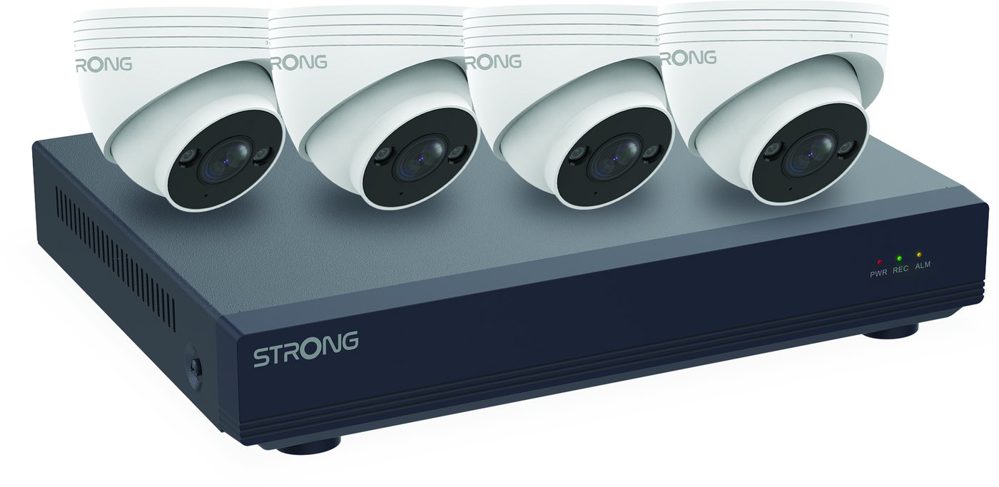 Strong Überwachungskamera - KIT-NVRT NVR-System 12-Kanal 4x FHD PoE Kameras (Innenbereich, Außenbereich, Überwachungssystem, NVR-System mit 12-Kanal Netzwerkrekorder und 4 Kameras, 4 Full-HD Kameras mit Nachtsichtfunktion) Bild 2