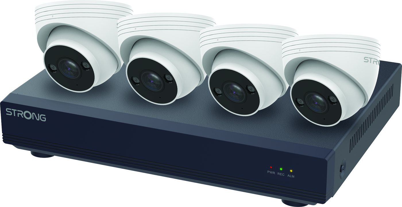 Strong Überwachungskamera - KIT-NVRT NVR-System 12-Kanal 4x FHD PoE Kameras (Innenbereich, Außenbereich, Überwachungssystem, NVR-System mit 12-Kanal Netzwerkrekorder und 4 Kameras, 4 Full-HD Kameras mit Nachtsichtfunktion) Bild 3