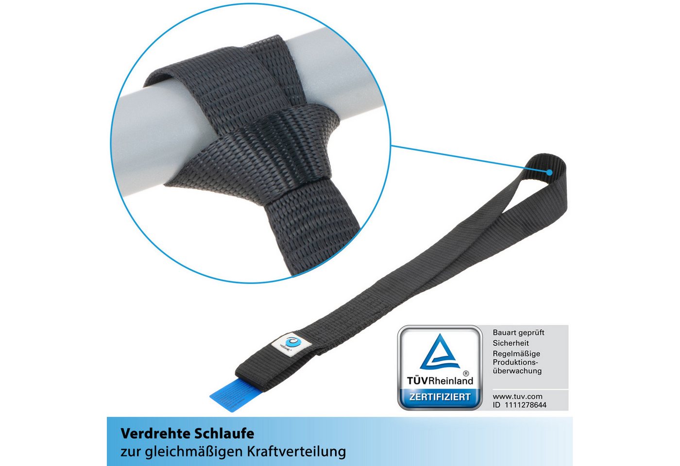 valonic Spanngurt valonic CONDOR Zurrschlaufen 1750 kg 2 x 45cm Motorrad Quad ATV (2er Set, 2er Pack Zurrschlaufen 45cm, 1750Kg) extra starke Rundschlingen, Bandschlingen, Doppelschlaufen Bild 5