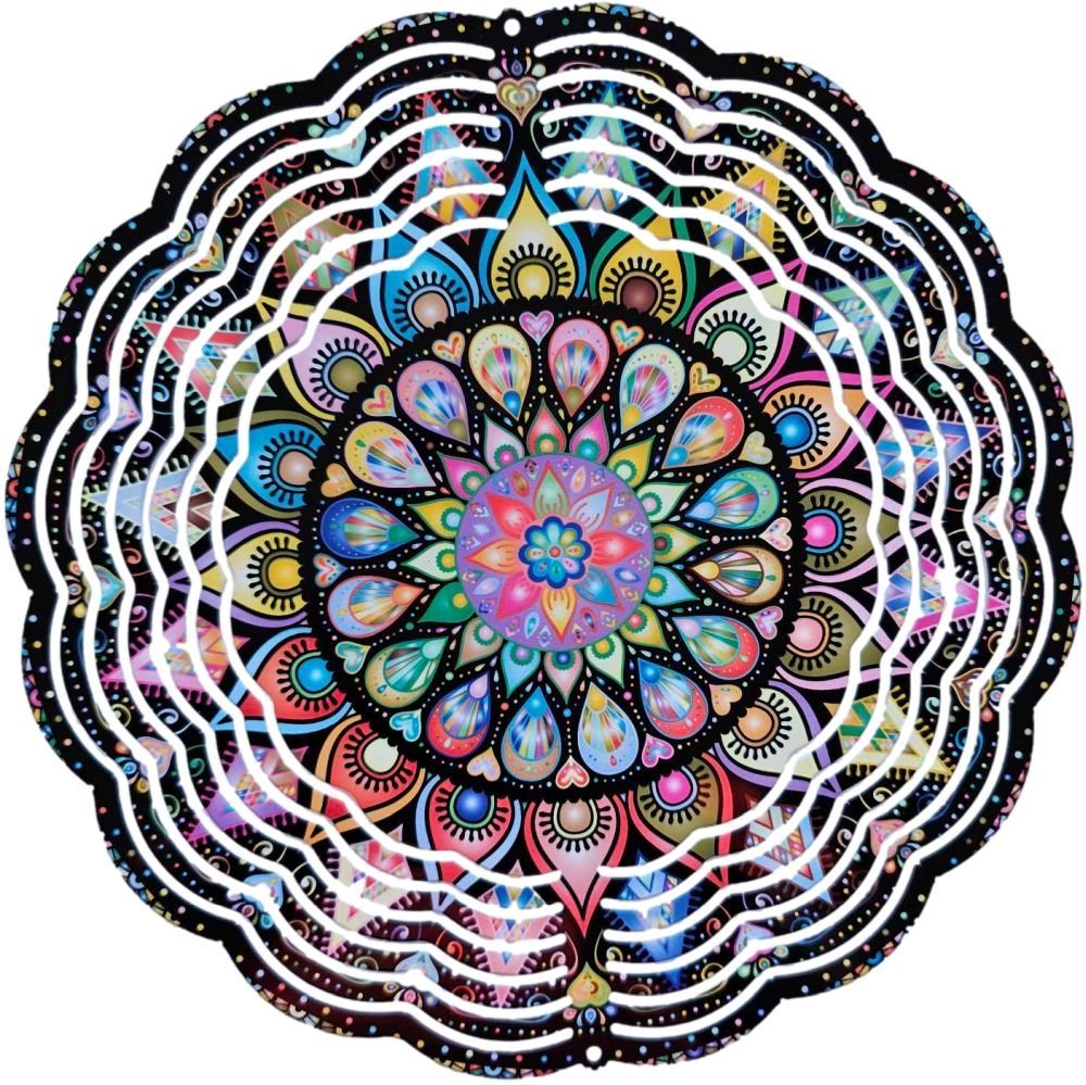 Ladreas Windspiel Edelstahl 3D Windspiel Windspinner 20cm Mandala 1 WI392
