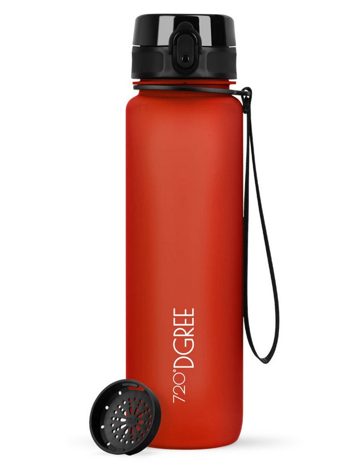 720°DGREE Trinkflasche Trinkflasche uberBottle softTouch mit Sieb watermelon red 1l