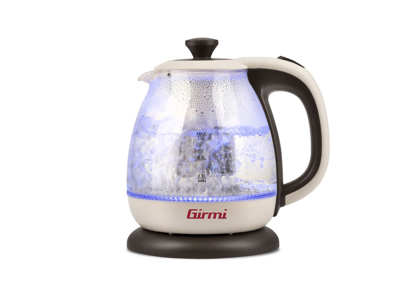 Girmi Wasserkocher BL41 Teekocher, 1,0 l, 1100 W, Glaskanne, herausnehmbarer Edelstahlfilter, 1 l, 360°-Basis Bild 4