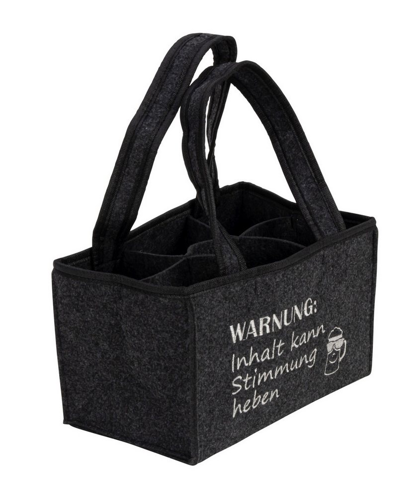 MF Bierflaschenhalter Bierflaschenträger Warnung Filztasche für 6 Flaschen mit Tragegriff, (1-St) Bild 2