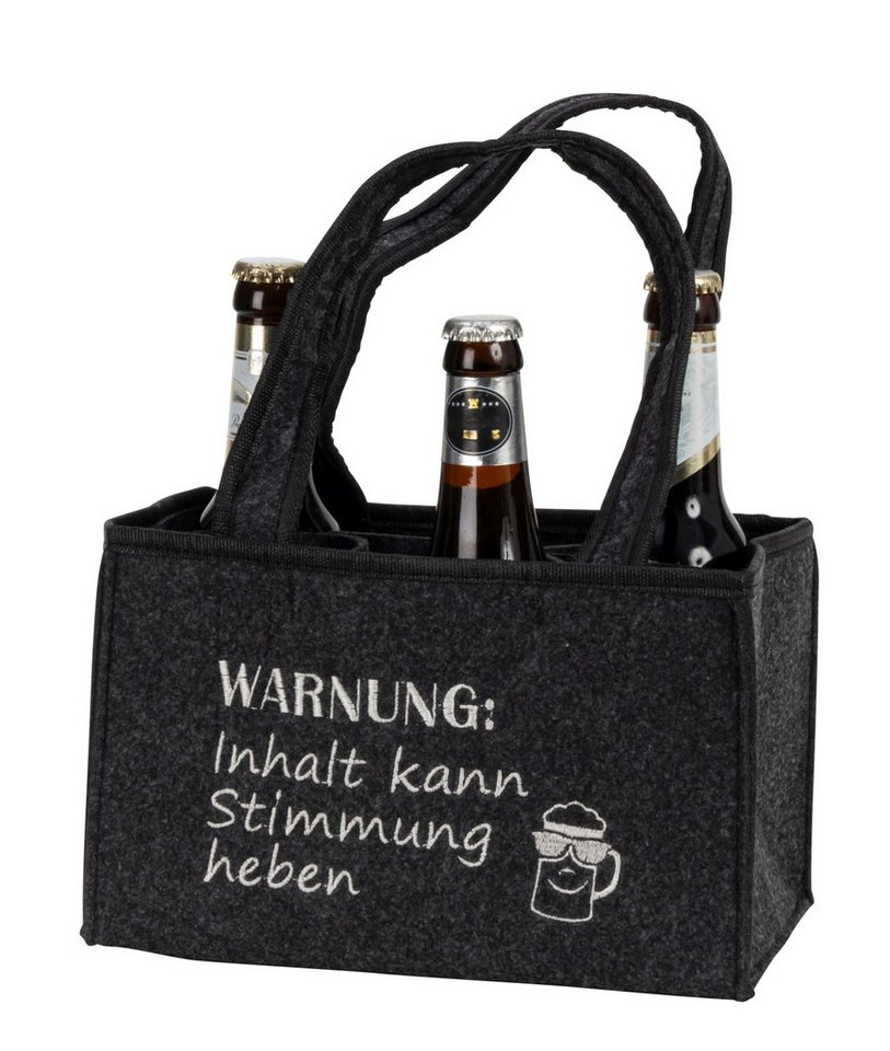 MF Bierflaschenhalter Bierflaschenträger Warnung Filztasche für 6 Flaschen mit Tragegriff, (1-St) Bild 4
