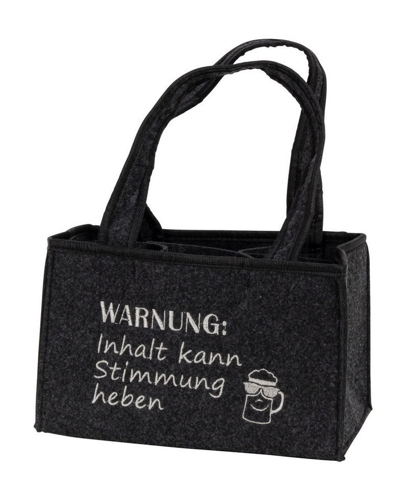 MF Bierflaschenhalter Bierflaschenträger Warnung Filztasche für 6 Flaschen mit Tragegriff, (1-St) Bild 5