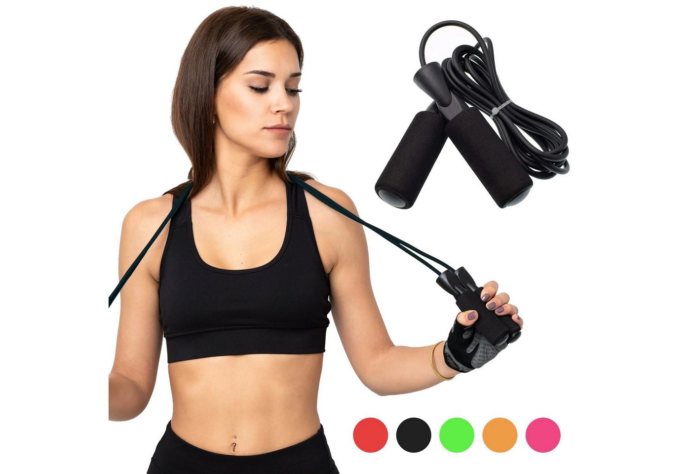 Sport-Knight® Springseil Springseil Schaumstoff, Länge 273cm, verstellbar & ergonomisch Bild 4