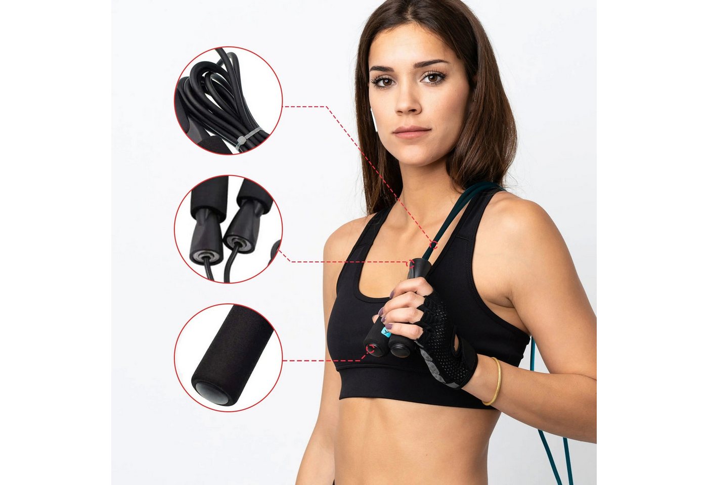 Sport-Knight® Springseil Springseil Schaumstoff, Länge 273cm, verstellbar & ergonomisch Bild 5