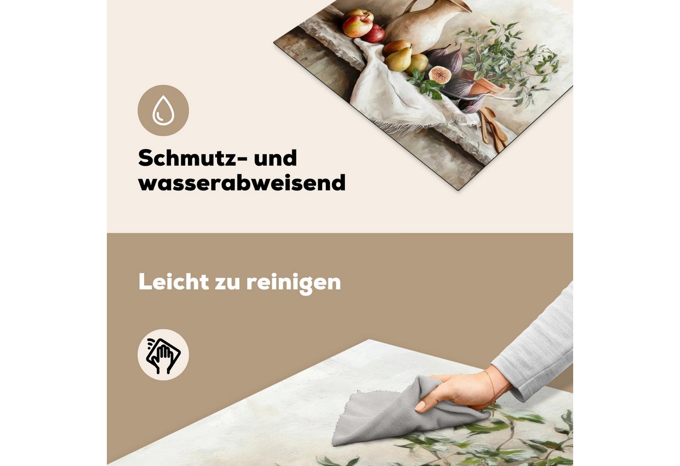 MuchoWow Herd-Abdeckplatte Obst - Kräuter - Ländlich, Vinyl, (1 tlg), Abdeckplatte für Ceranfeld, Herd Inductionsmatte, 60x50 cm Bild 5
