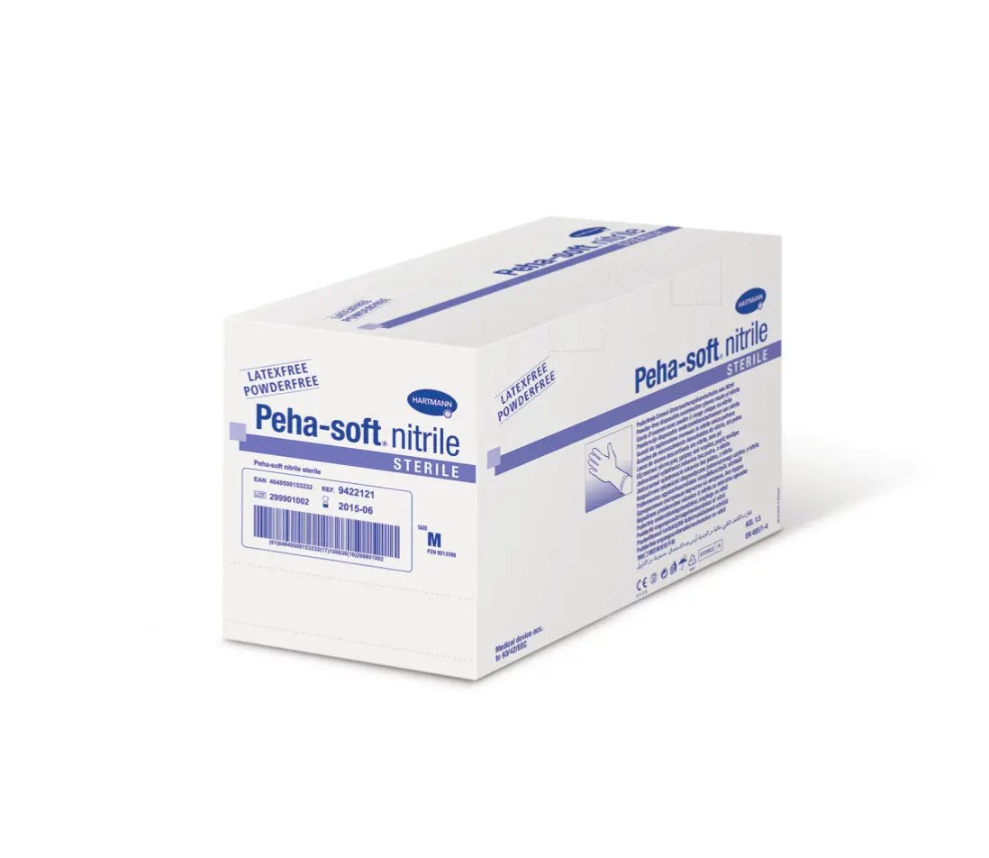 PAUL HARTMANN AG Nitril-Handschuhe Peha-soft nitrile powderfree U.-Handschuhe S/M 50 Paar (Einmalhandschuhe, 50-St., Hohe Reißfestigkeit und Elastizität) Latexfrei und silikonfrei – ideal für Allergiker Bild 2