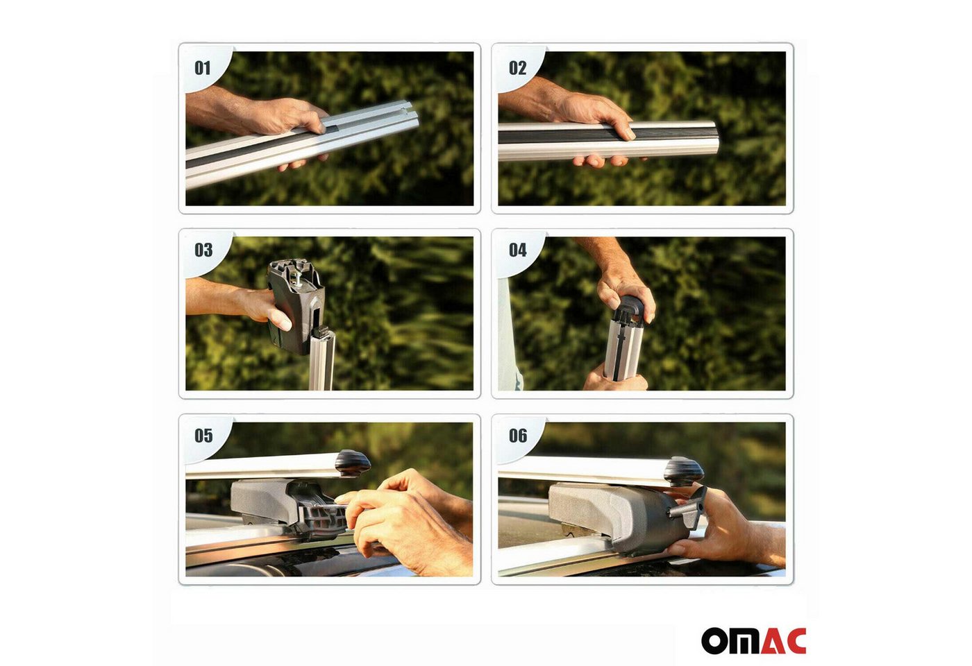 OMAC Dachträger Gepäckträger für Mitsubishi Outlander GF 2012-2021 ABE Schwarz 2x (2-St), Wasserbeständig,Abnehmbar,Multifunktional,Leichtgewichtig Bild 2