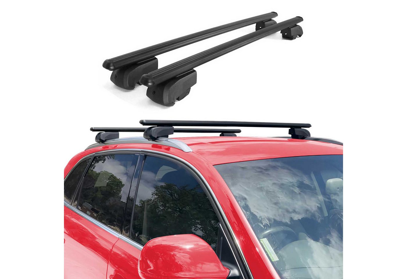 OMAC Dachträger Gepäckträger für Mitsubishi Outlander GF 2012-2021 ABE Schwarz 2x (2-St), Wasserbeständig,Abnehmbar,Multifunktional,Leichtgewichtig Bild 5