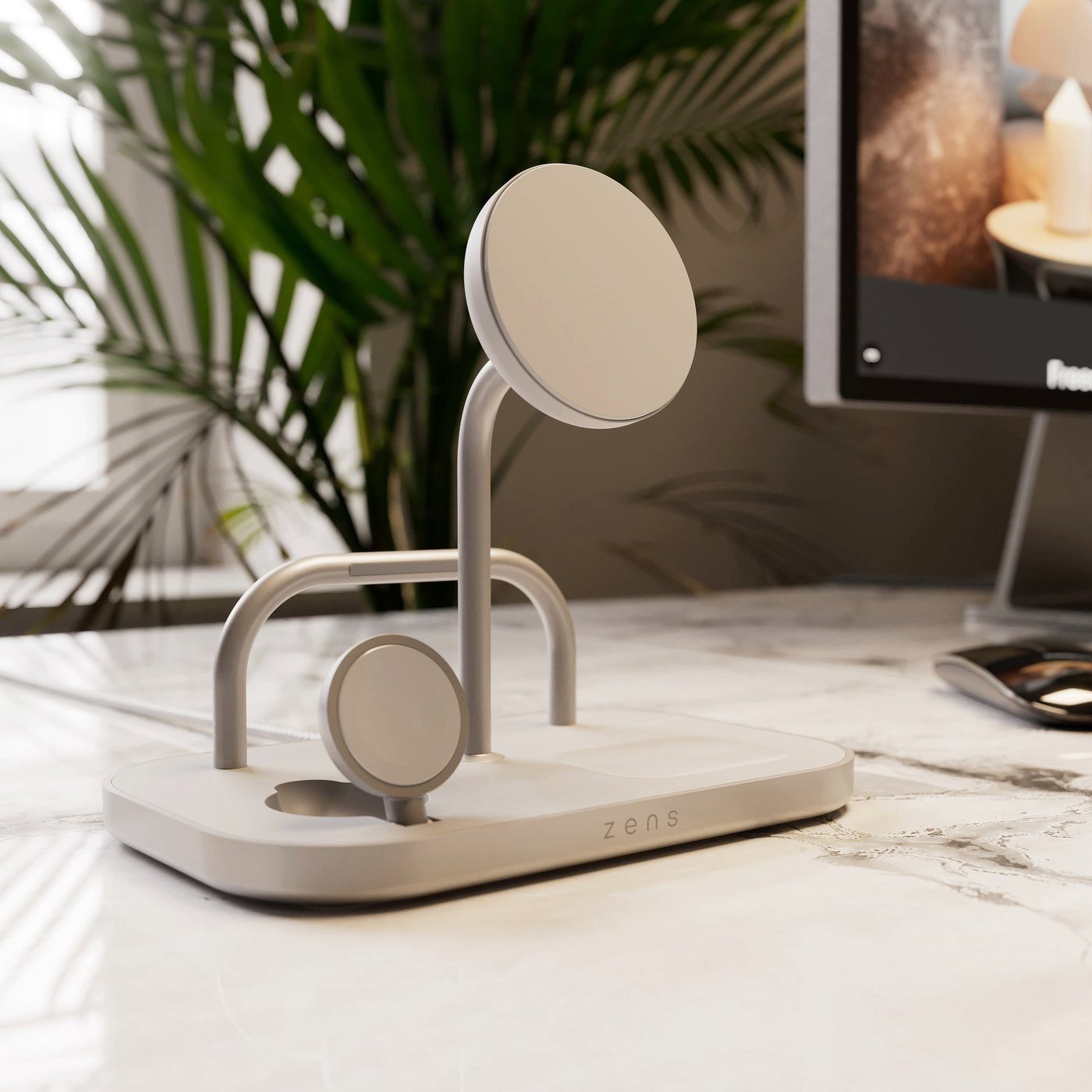 Zens 4-1 Wireless Charger 60W USB C, weiß Powerbank Bild 2