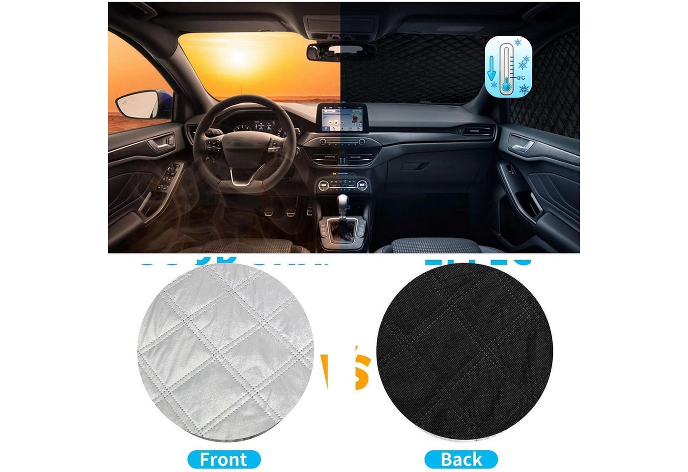 LuxusKollektion Frontscheibenabdeckung Windschutzscheibenabdeckung Sonnenschutz für Renault Master 2010-202 Bild 3