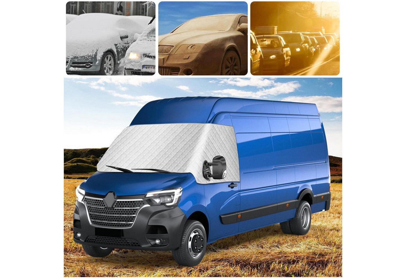 LuxusKollektion Frontscheibenabdeckung Windschutzscheibenabdeckung Sonnenschutz für Renault Master 2010-202 Bild 4