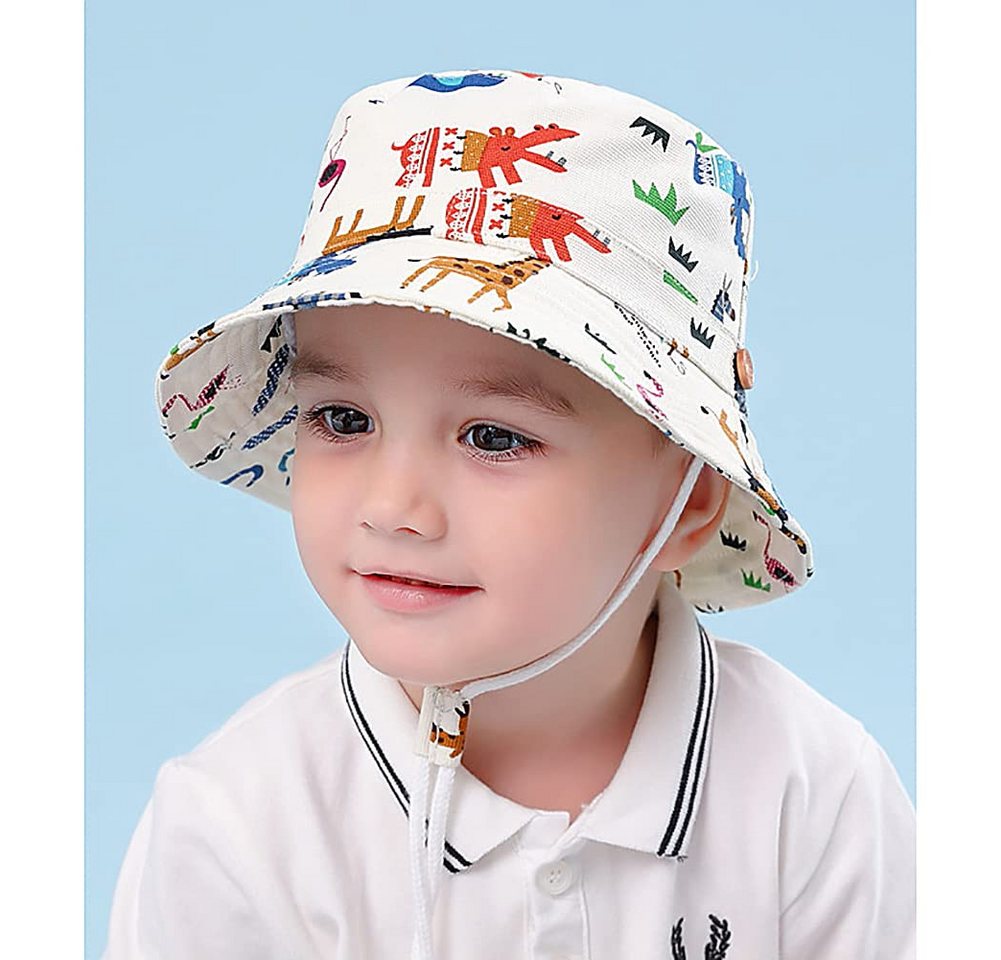 Diwzbyn Fischerhut Unisex Kleinkind-Sonnenhut,Fischerhut,Sommerhut für Mädchen und Jungen bedruckt, Futter,Geeignet für Reisen, Urlaub und Strandaktivitäten