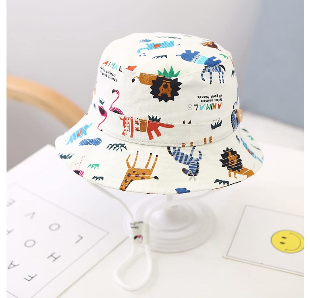 Diwzbyn Fischerhut Unisex Kleinkind-Sonnenhut,Fischerhut,Sommerhut für Mädchen und Jungen bedruckt, Futter,Geeignet für Reisen, Urlaub und Strandaktivitäten Bild 2