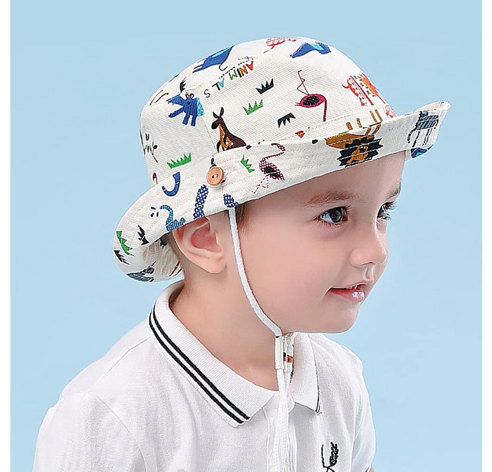 Diwzbyn Fischerhut Unisex Kleinkind-Sonnenhut,Fischerhut,Sommerhut für Mädchen und Jungen bedruckt, Futter,Geeignet für Reisen, Urlaub und Strandaktivitäten Bild 3