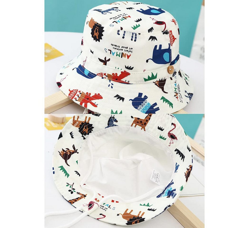 Diwzbyn Fischerhut Unisex Kleinkind-Sonnenhut,Fischerhut,Sommerhut für Mädchen und Jungen bedruckt, Futter,Geeignet für Reisen, Urlaub und Strandaktivitäten Bild 5